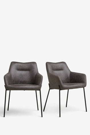Nismaaya Set Of 2 Quinn Dining Chairs With Black Legs