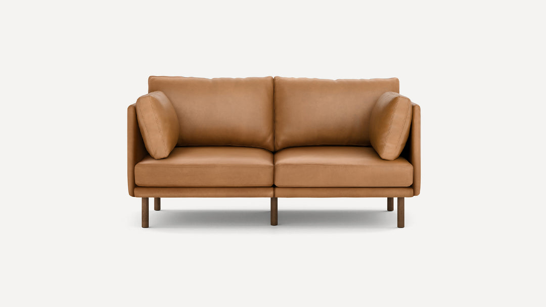 Leatherette & Wood Two Seater Sofa at Best Price Online
