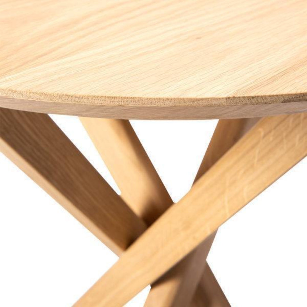 Cabernet Oak Wood Round Coffee Table