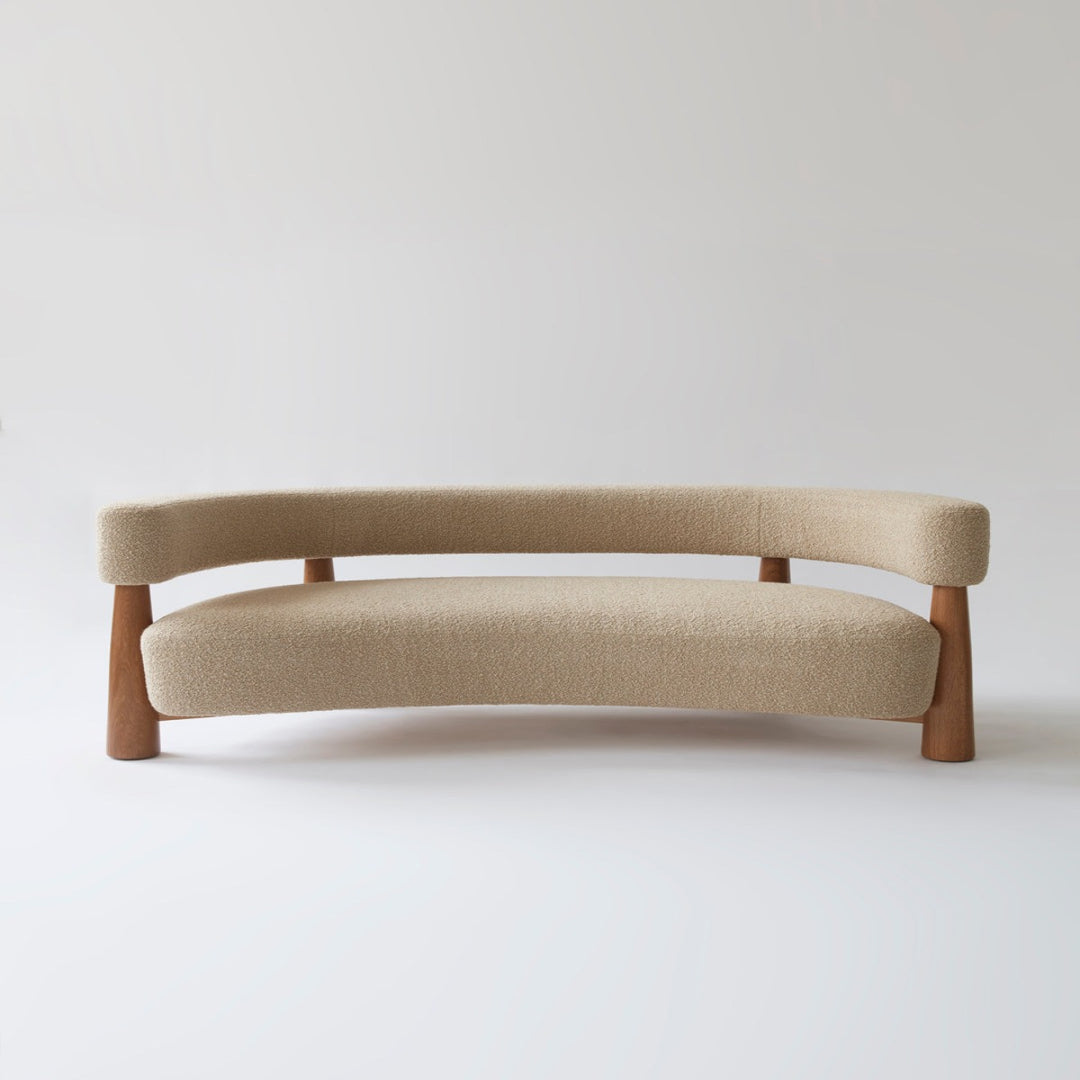 Faber 3 Seater Oak Wood Sofa White 3