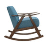 Nismaaya Alec Fabric Rocking Chair In Dark Walnut & Blue