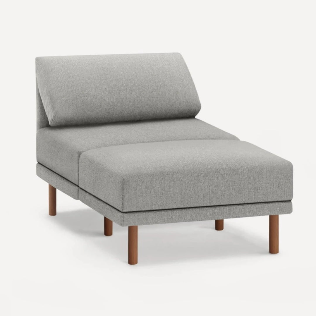 shop Best Velvet Lounger chaise sofa Gray design buy online at best price