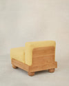 Batson Oak Wood 1 Seater Sofa Yellow 3