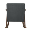 Nismaaya Alec Fabric Rocking Chair In Dark Walnut & Dark Gray
