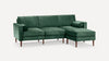 Nismaaya Green Velvet L Shape Sofa with two resting cushion  at best price