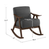 Nismaaya Alec Fabric Rocking Chair In Dark Walnut & Dark Gray