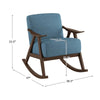 Nismaaya Alec Fabric Rocking Chair In Dark Walnut & Blue
