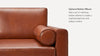 Nismaaya Camille 3 Seater Leather Sofa Chestnut