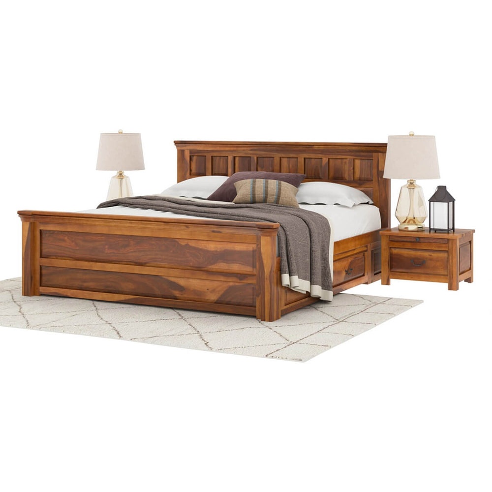 Ainsley Solid Wood King Size Storage Bed 2