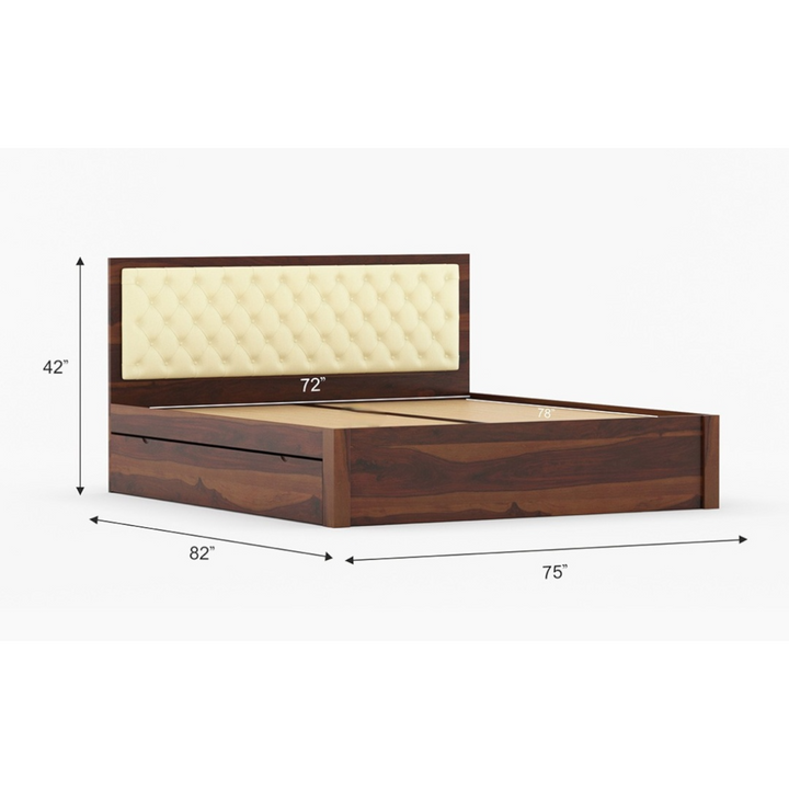 Nantai King Size Bed with Storage Walnut 7