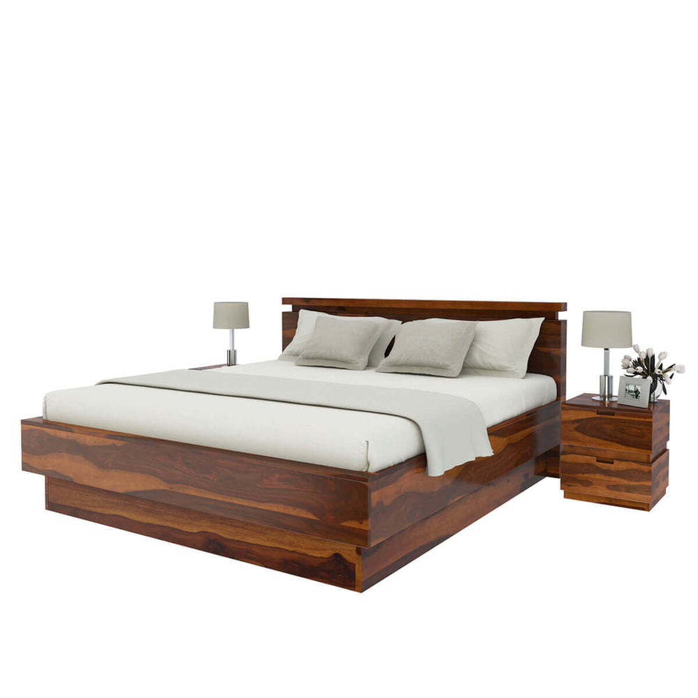 Akande Solid Wood King Size Bed Frame 2