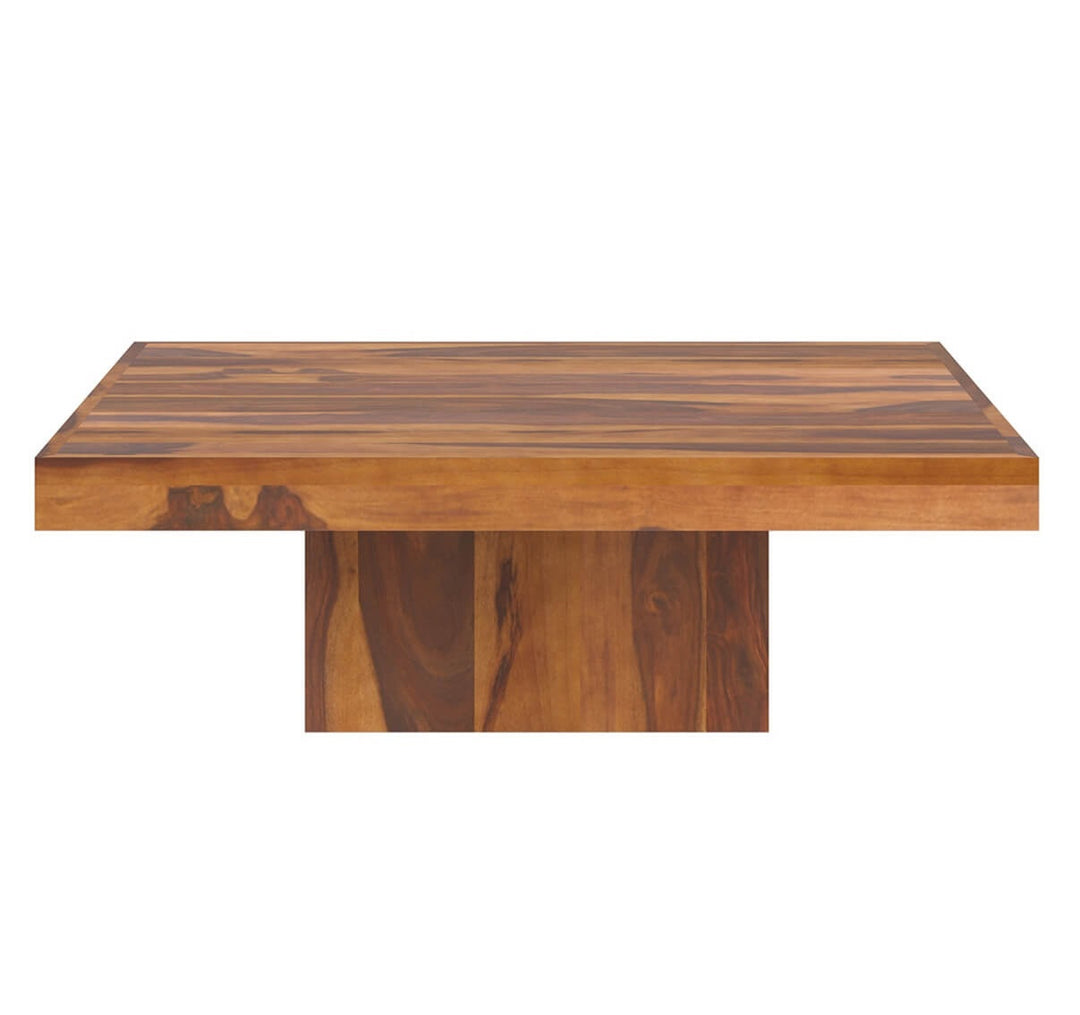 Adriaan Solid Wood Large Square Pedestal Coffee Table