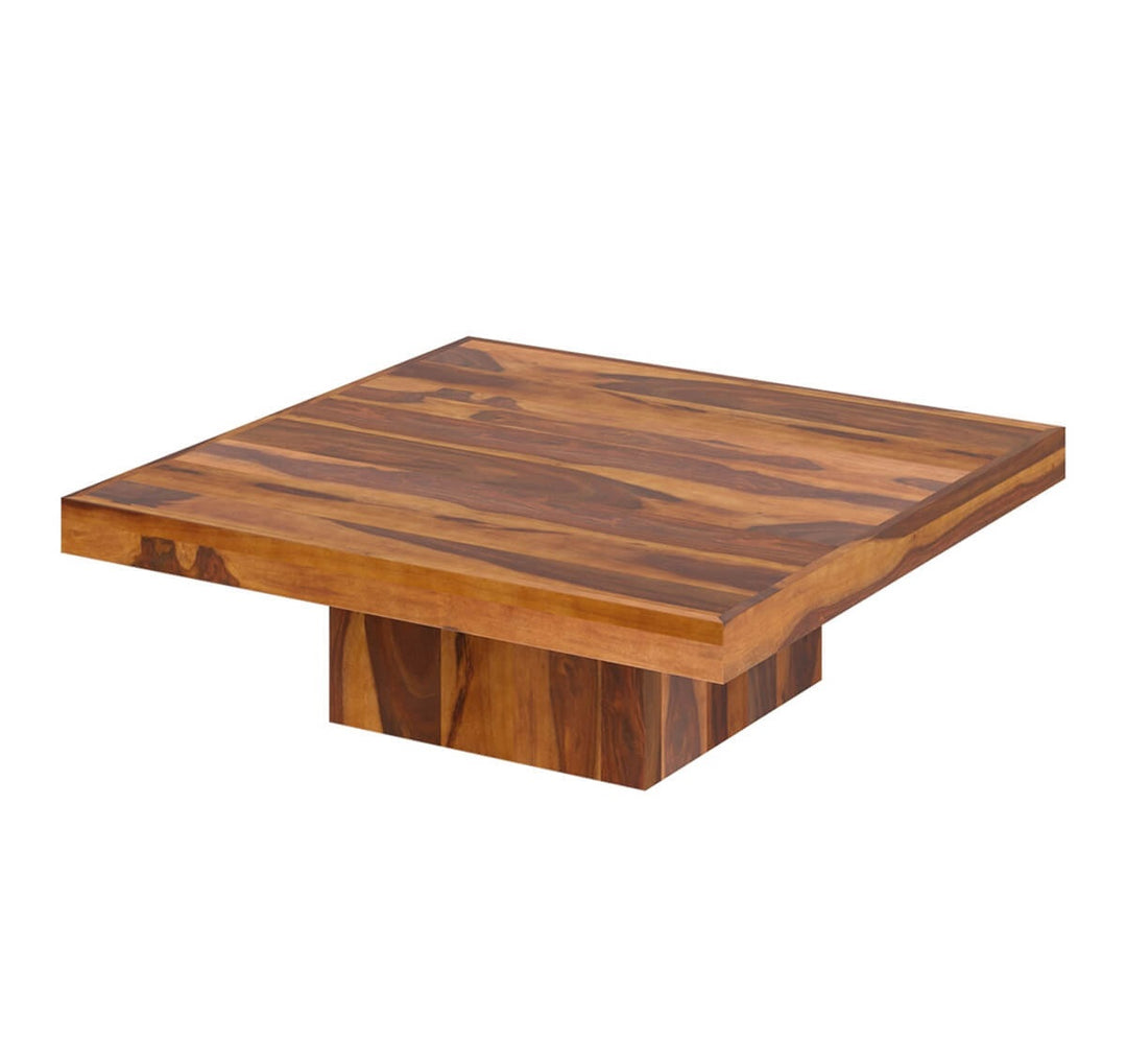 Adriaan Solid Wood Large Square Pedestal Coffee Table