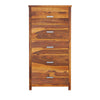 Nismaaya Aden Solid Wood Tall Bedroom Dresser Chest With 5 Drawers