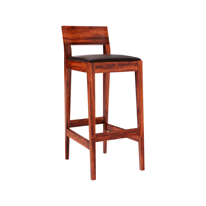 Nismaaya Adalia Modern Solid Wood Low Back Tall Bar Chair