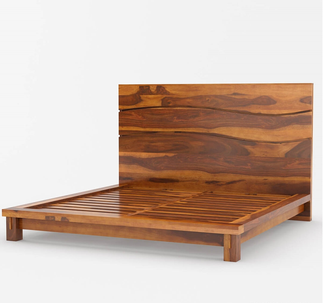 Akira Solid Wood High Headboard King Size Bed 3