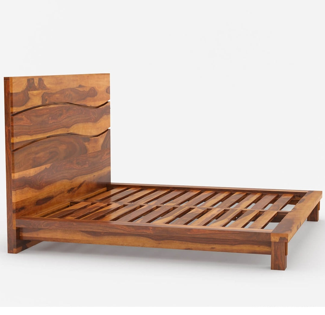 Akira Solid Wood High Headboard King Size Bed 5