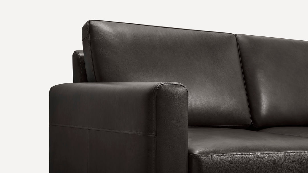 Nismaaya Camille 3 Seater Leather Sofa Slate