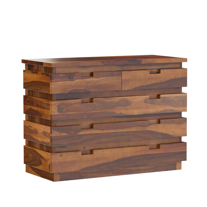Nismaaya Adeore Solid Wood Bedroom Dresser Chest With 5 Drawers