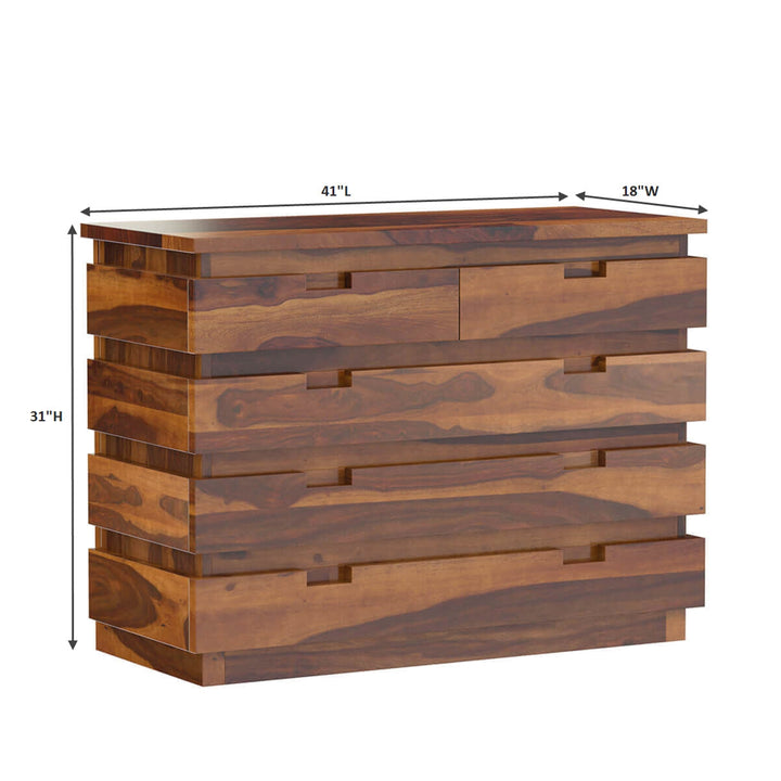 Nismaaya Adeore Solid Wood Bedroom Dresser Chest With 5 Drawers