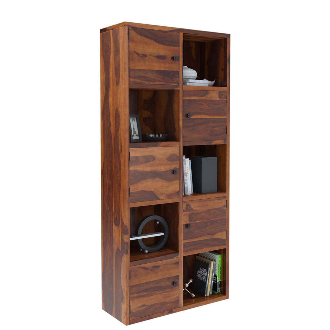 Nismaaya Adler Solid Wood Home Office Cube Bookcase