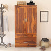 Nismaaya Adana Modern Solid Wood Cupboard Clothing Armoire With Shelves