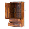 Nismaaya Adana Modern Solid Wood Cupboard Clothing Armoire With Shelves