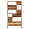 Nismaaya Admassu Solid Wood Open Shelf Leaning Ladder Bookcase w Drawer