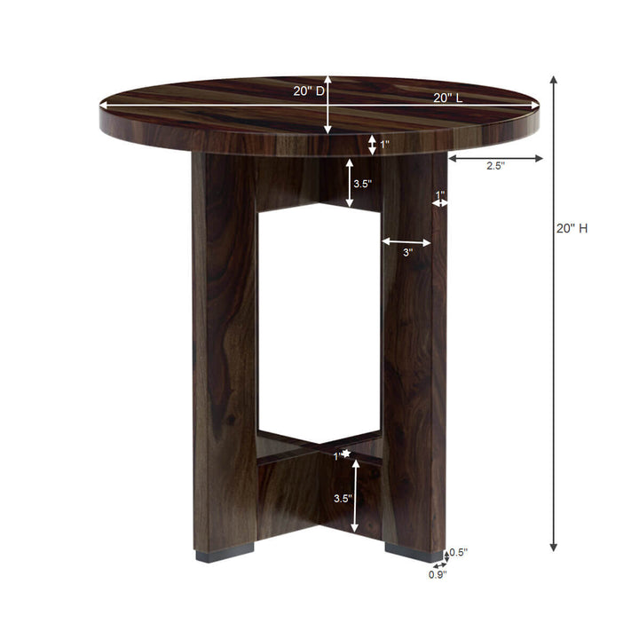 Nismaaya Addison Solid Wood Round End Table