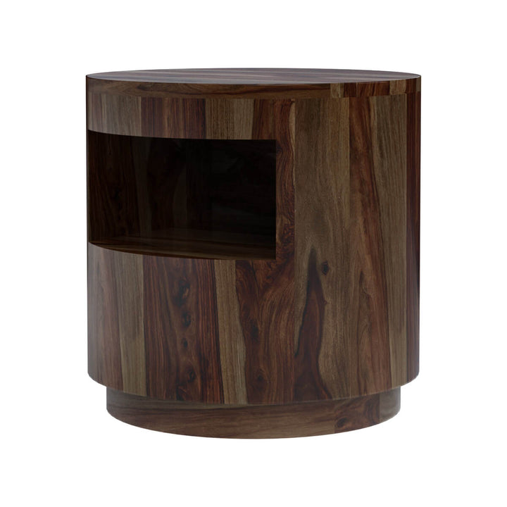 Adem Solid Wood Round End Table
