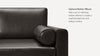 Nismaaya Camille 3 Seater Leather Sofa Slate