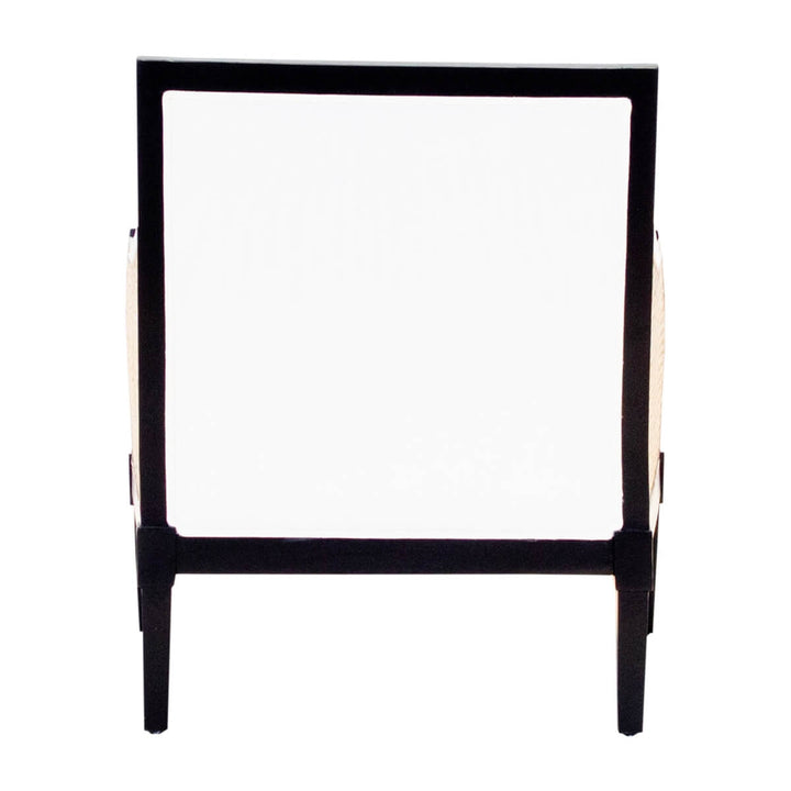 Abby Mango Wood Upholstered Cane Arm Sofa Chair 4