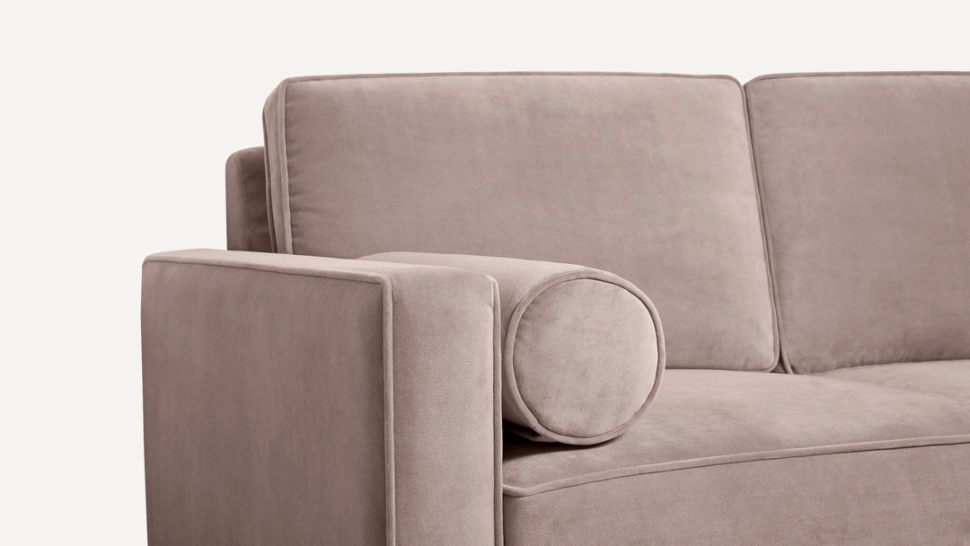 Nismaaya Candace Velvet L Shape Sofa Blush Pink