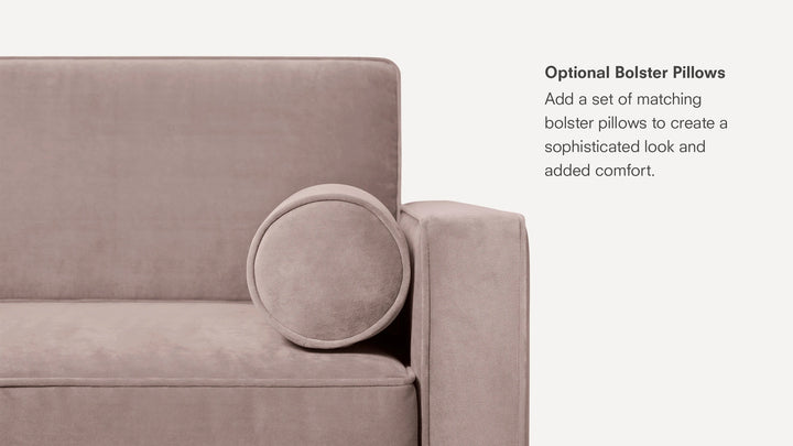 Nismaaya Candace Velvet L Shape Sofa Blush Pink