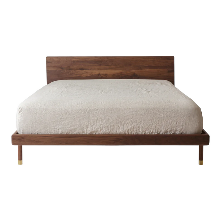 Jake Walnut Wood King Size Bed 2
