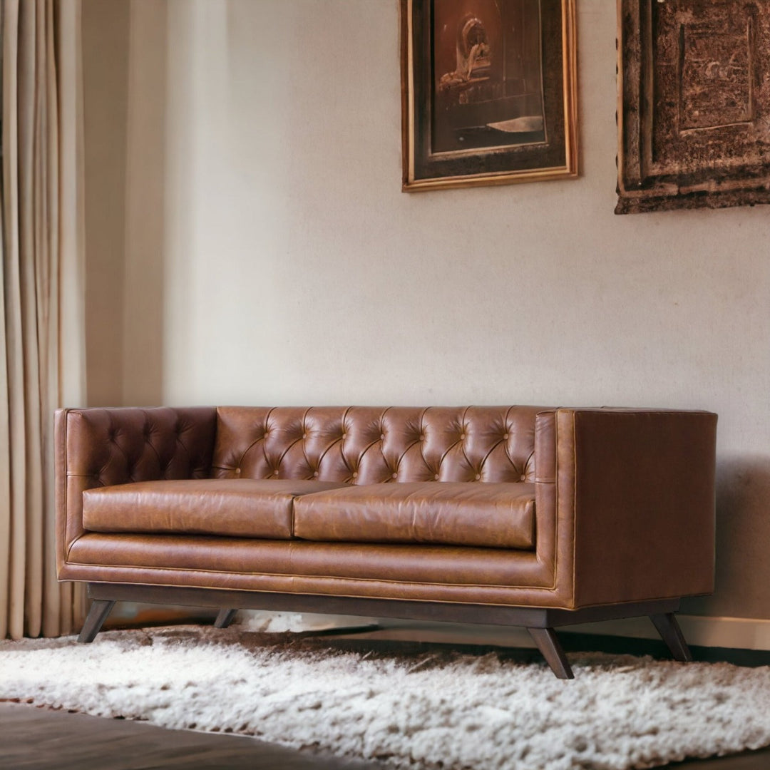 Best Leather Chesterfield 3 Seater Sofa buy online at best price shop now