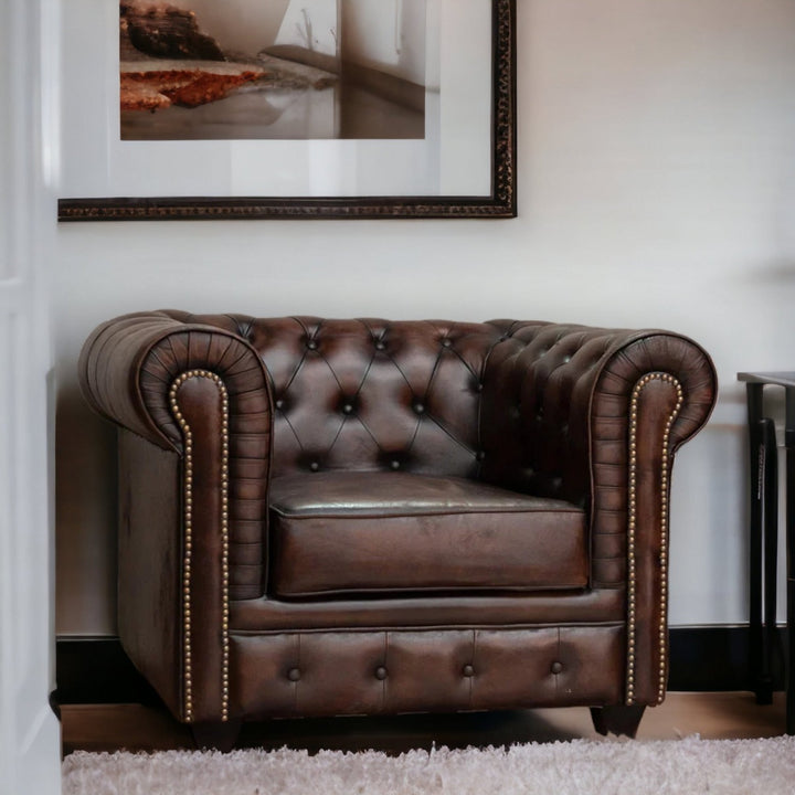 Best Chesterfield Leather 1 Seater Sofa at best price buy online