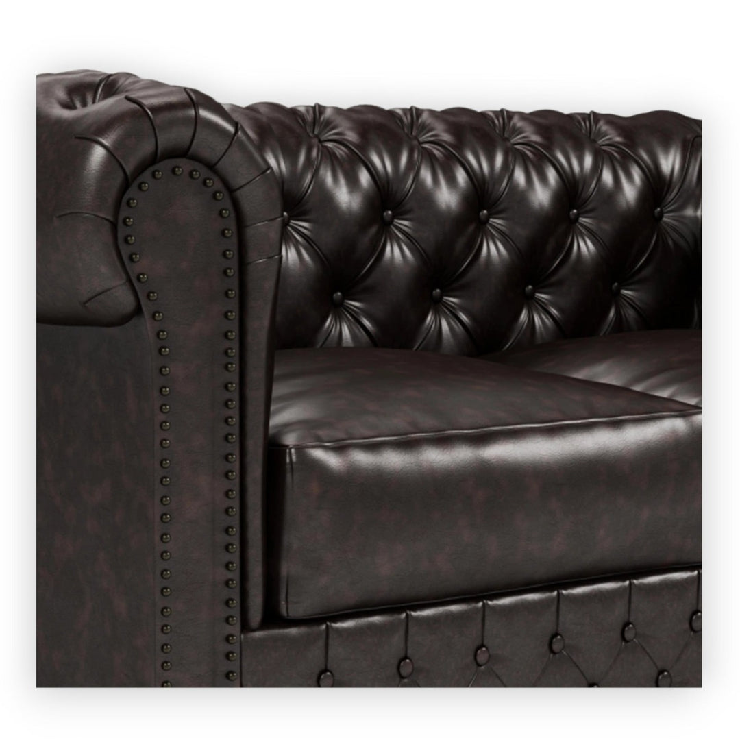 Camryn Traditional Chesterfield 2 Seater Sofas Dark Brown 4