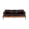 Nismaaya Aerlene 3 Seater Leather Sofa Brown 2