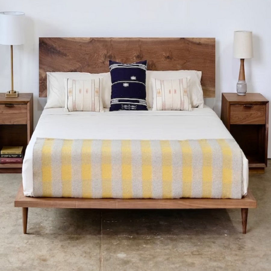 Aharon acacia queen size simple wooden bed design