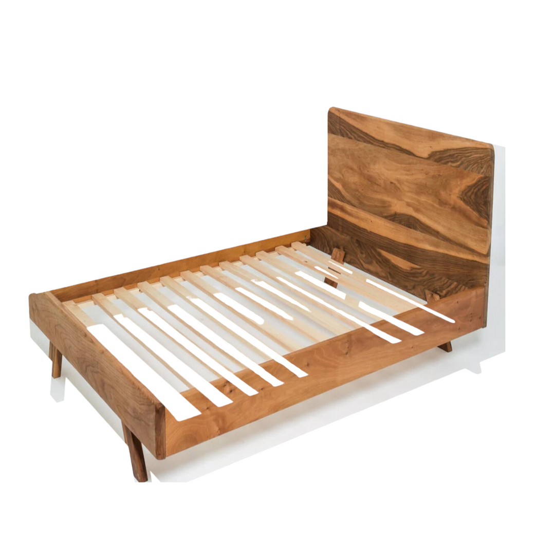 Aico Oak Wood King Size Bed 4