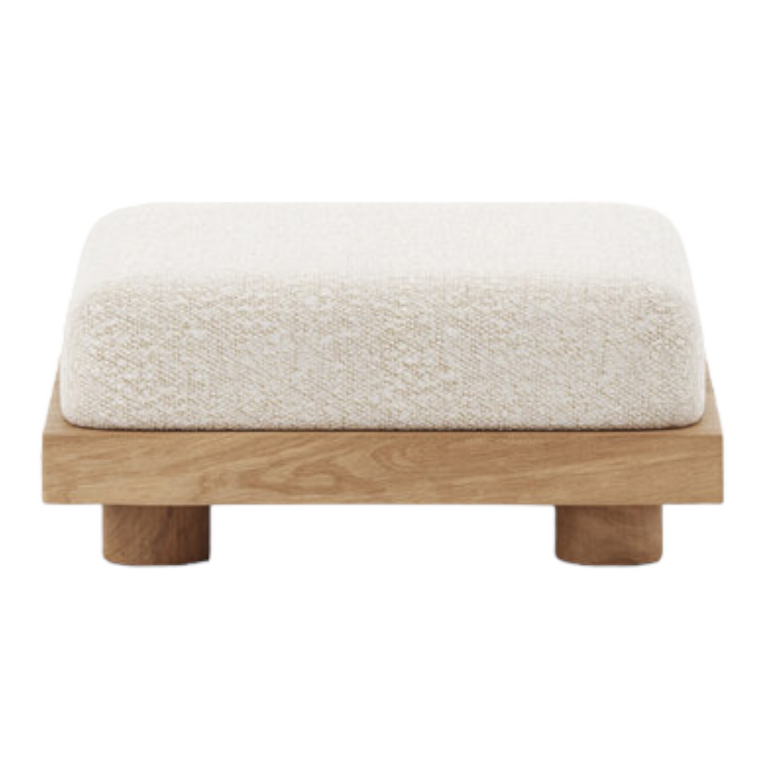 Aimo Oak Wood Ottoman Soft trending at best price buy online