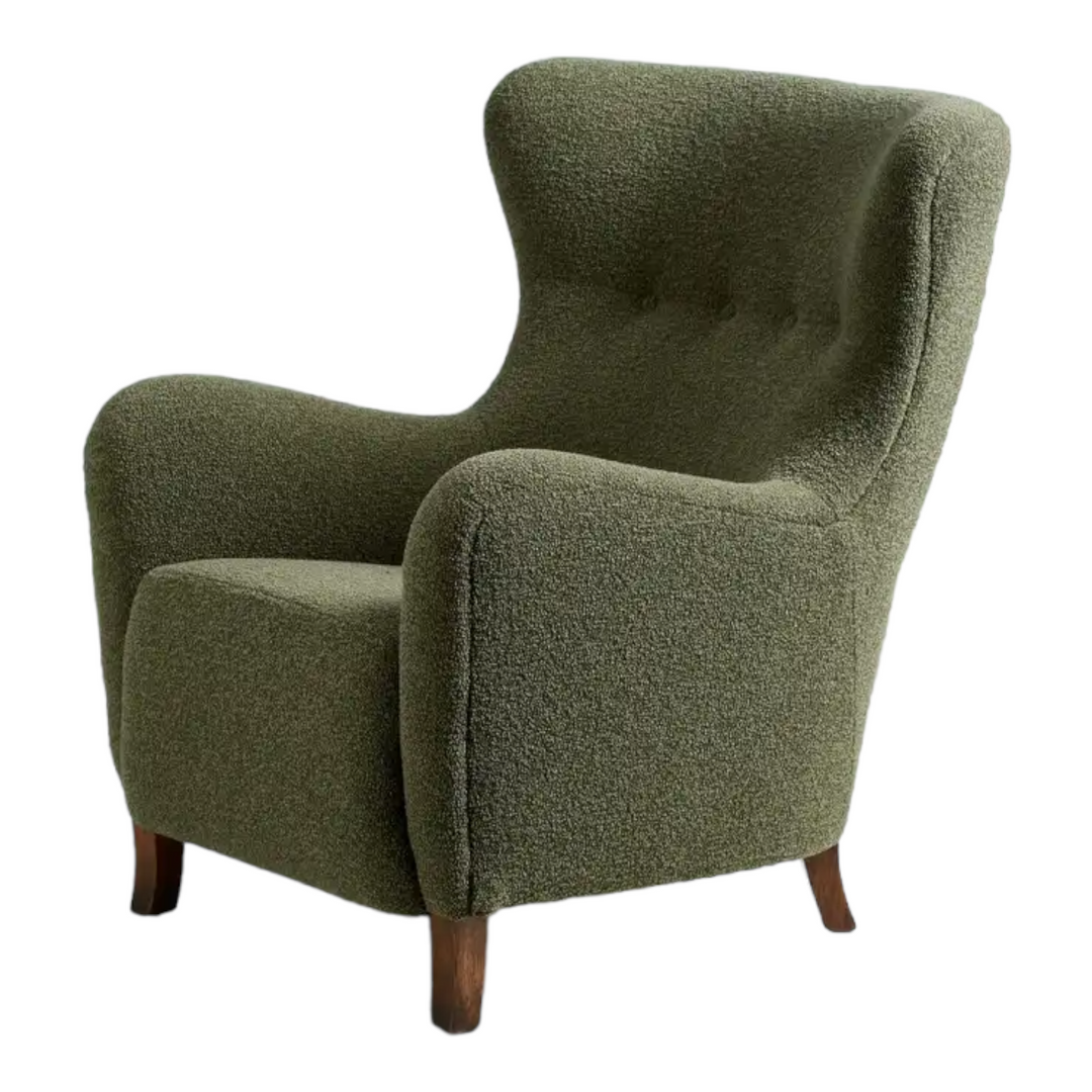 Aldram Wing Chair Green 3