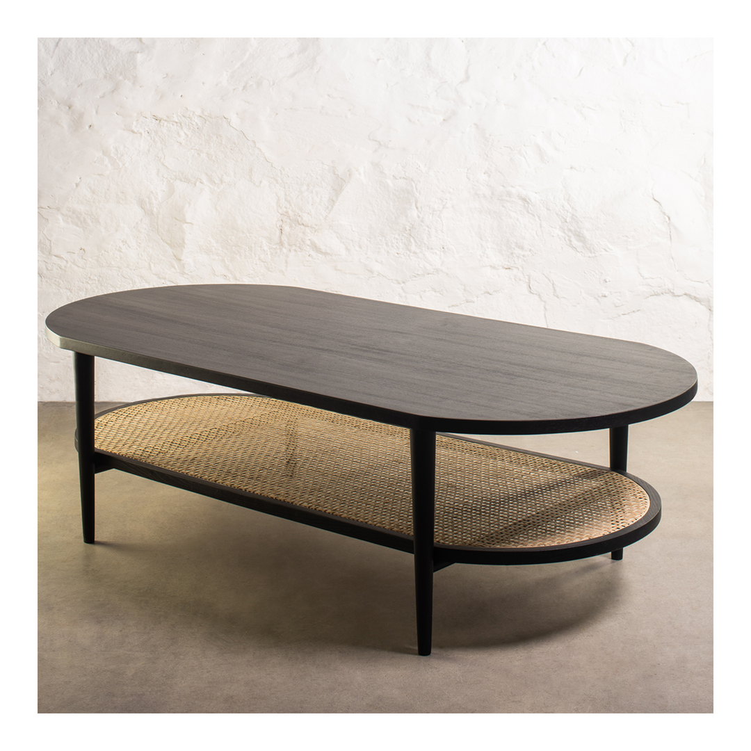 Buy Oak Wood and Rattan Coffee Table at best price in india