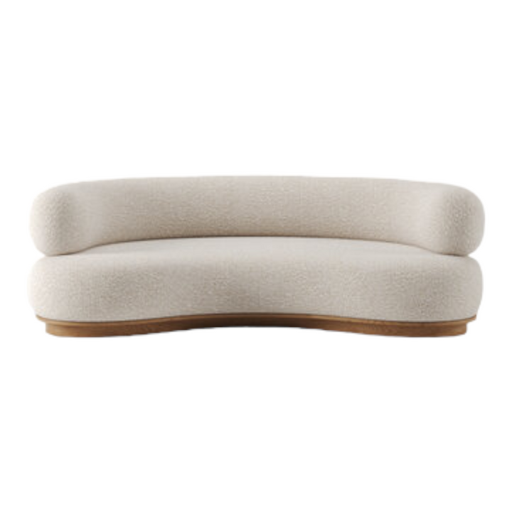 Balwina 2 Seater Sofa Oak Wood & Fabric 1