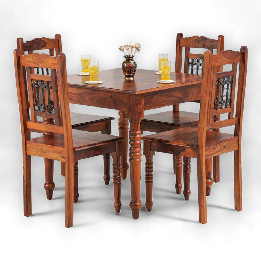 Beale 4 Seater Dining Set With Chairs Honey 1