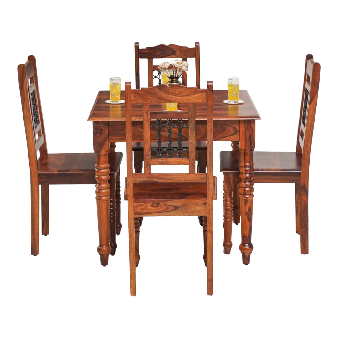 Beale 4 Seater Dining Set With Chairs Honey 5