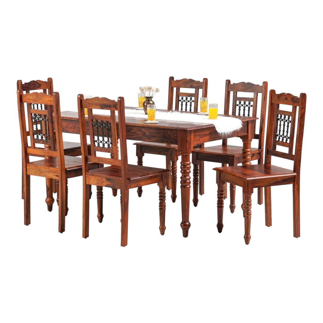 6 Seater Dining Set brown finish best quality wood