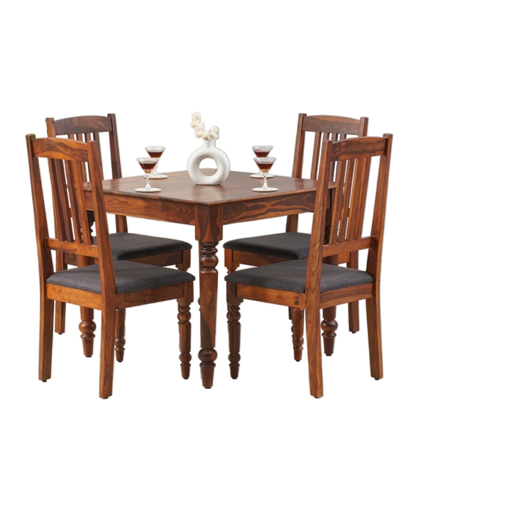 Beil 4 Seater Dining Set With Chairs Honey 2