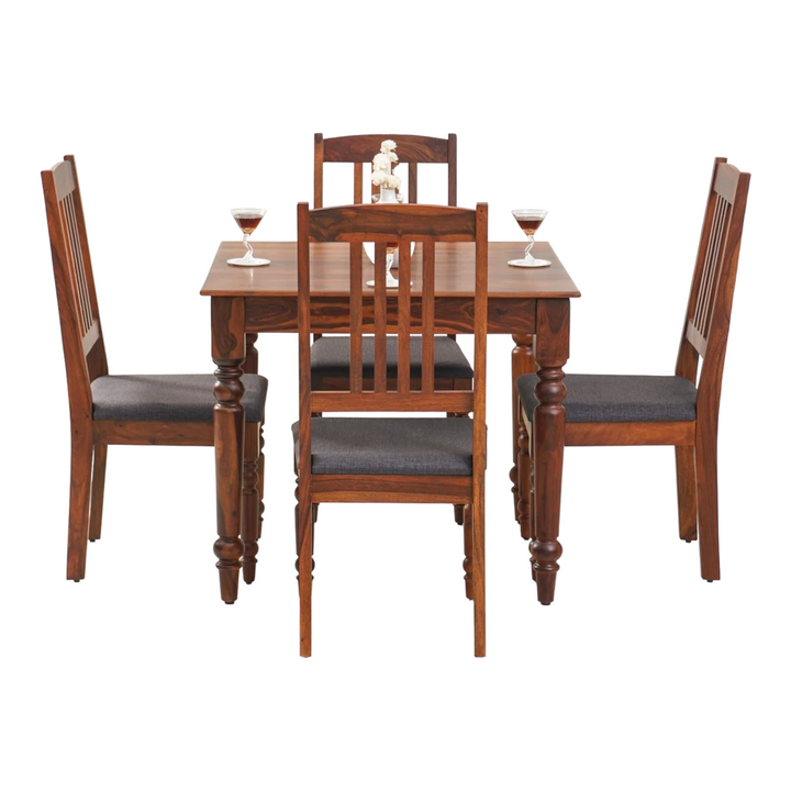 Beil 4 Seater Dining Set With Chairs Honey 3